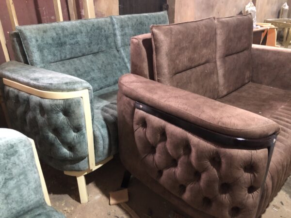 Brown Modern Button Chair - Image 5