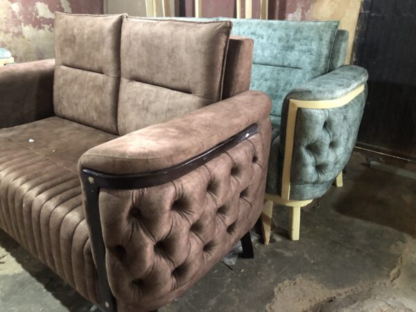 Brown Modern Button Chair - Image 6